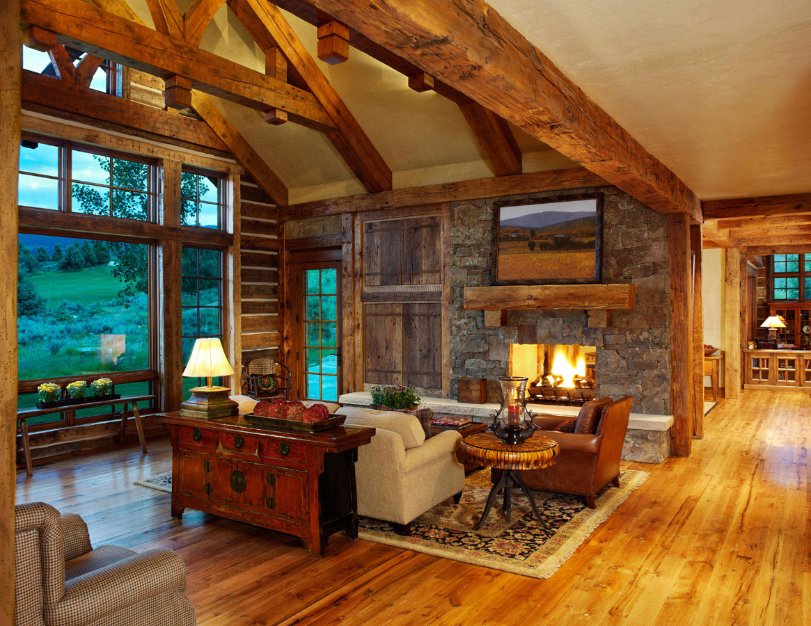 Rugged Lodge – Great Room Fireplace